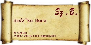 Szőke Bere névjegykártya